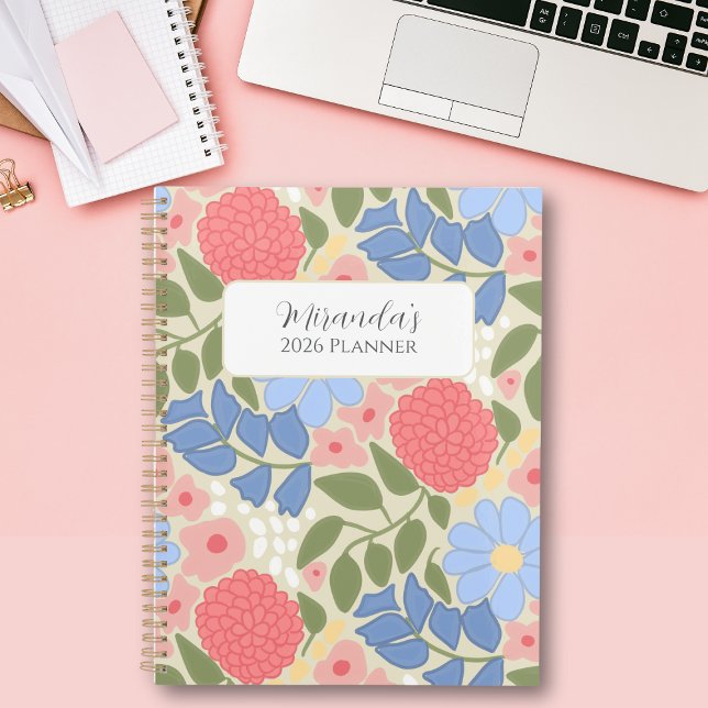 Personalized Floral Planner with Hard Cover (Personalized Floral Planner)