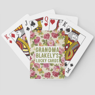 Personalized Floral Playing Cards