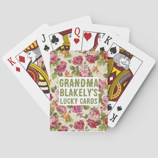 Personalized Floral Playing Cards (Back)