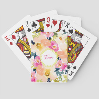Personalized Floral  Playing Cards