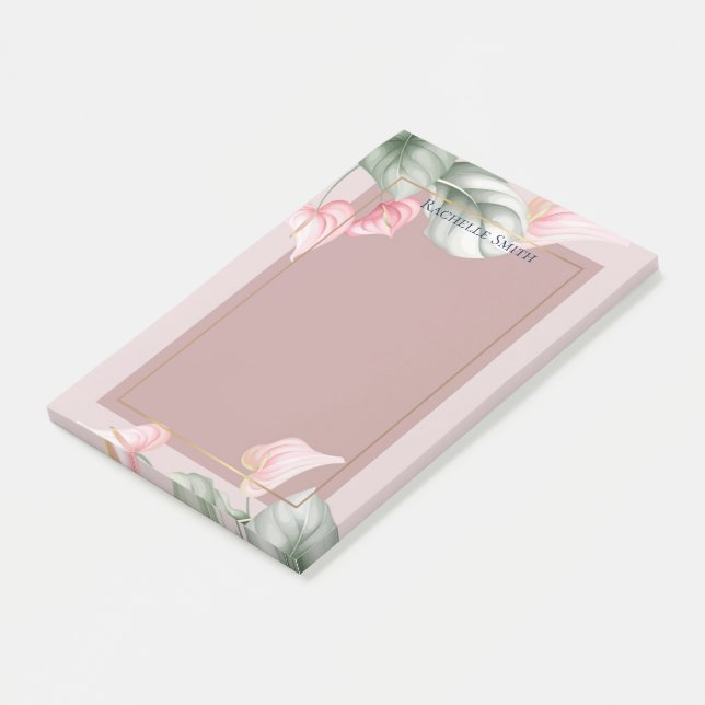 Personalized Floral Post-it Notes (Angled)