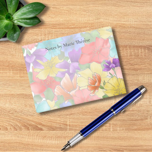 Personalized Floral Post-it Notes (Creator Uploaded)