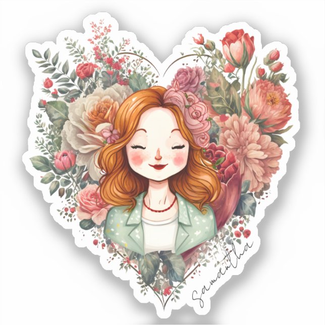 Personalized Floral Pretty Lady (Front)
