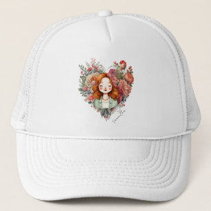 Personalized Floral Pretty Lady Trucker Hat