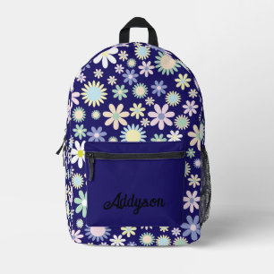 Personalized Floral Printed Backpack