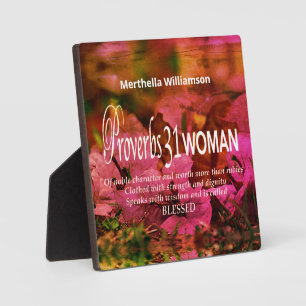 Personalized Floral Proverbs 31 Plaque
