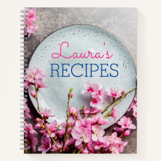 Personalized Floral Recipe Notebook – Custom Name 