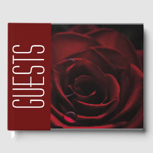 Personalized Floral RED ROSE Guest Book