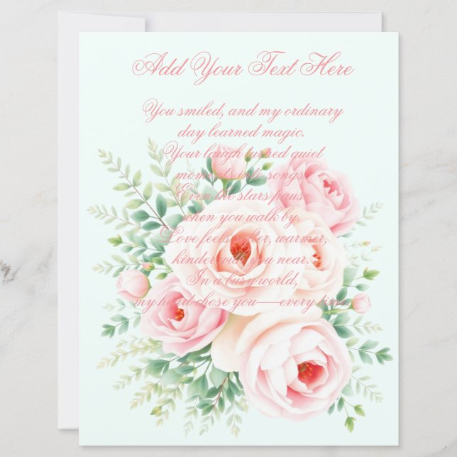 Personalized Floral Scrapbook Paper (Front)