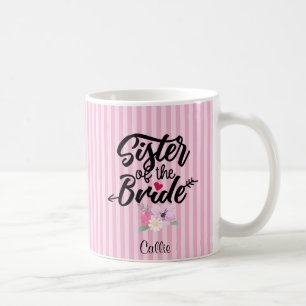 Personalized Floral Sister of the Bride Coffee Mug