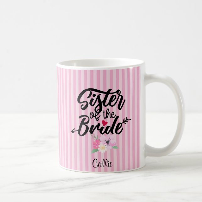 Personalized Floral Sister of the Bride Coffee Mug (Right)