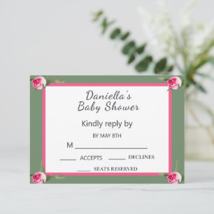 Personalized Floral Spray Baby Shower RSVP Card