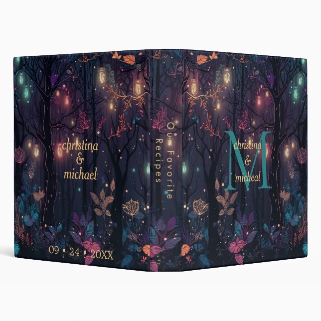 Personalized Floral Spray Fantasy Art Binder (Background)