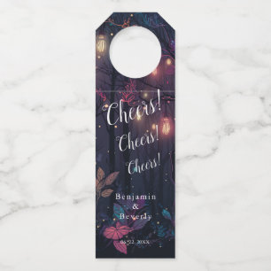 Personalized Floral Spray Fantasy Art Bottle Tag