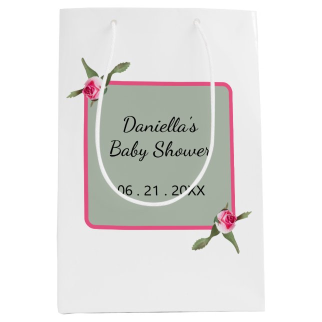 Personalized Floral Spray  Medium Gift Bag (Front)