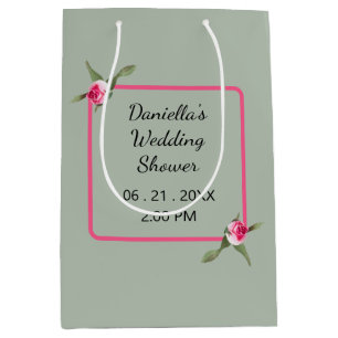 Personalized Floral Spray  Medium Gift Bag