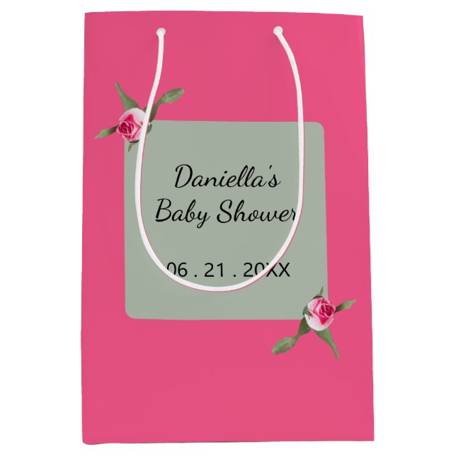 Personalized Floral Spray  Medium Gift Bag (Front)