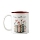 Personalized Floral Stacked Books Teacher