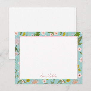 Personalized Floral Stationary Card