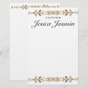 Personalized Floral Stationery with Name