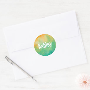 Personalized floral sticker/seal classic round sticker