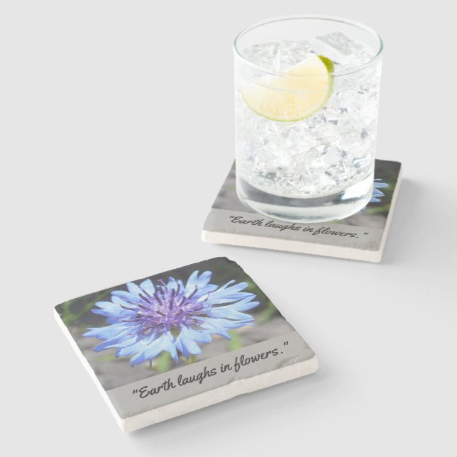 Personalized Floral Stone Coaster (Side)