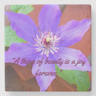 Personalized Floral Stone Coaster