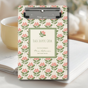 Personalized Floral Teacher Planner Mini Clipboard