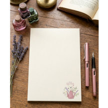 Personalized Floral & Teapot Post-it Notes