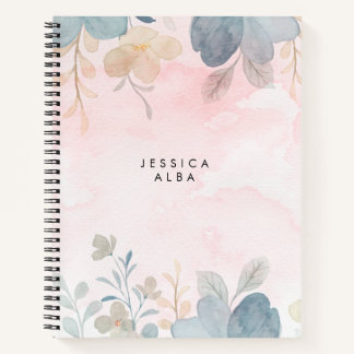 Personalized Floral Themed Spiral Notebook