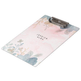 Personalized Floral Themed Spiral Notebook Clipboard