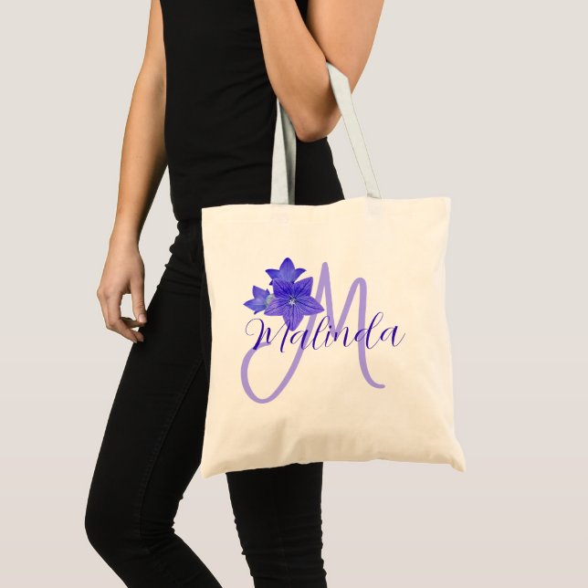 Personalized Floral Tote Bag (Front (Product))
