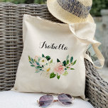 personalized Floral Tote Bag Bridesmaid<br><div class="desc">Check out over 200 popular styles of wedding tote bags from the "Wedding Tote Bags" collection of our shop! Click “Edit Design” will allow you to customize further. You can change the font size, font colour and more! wedding tote bags, tote bags wedding, floral tote bags, rustic floral, rustic tote...</div>