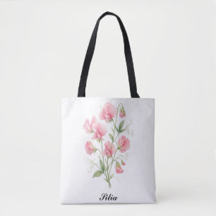 Personalized Floral Tote Bag – Cute Custom Wedding