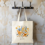Personalized Floral Tote Bag for Grandma<br><div class="desc">Surprise Grandma with a stylish and practical tote bag she’ll love! 💐👜 Featuring elegant blue and turquoise flowers on a crisp white background, this personalized design is perfect for everyday errands, market runs, or carrying her favourite books. Add her name for a thoughtful Mother’s Day, birthday, or just-because gift she’ll...</div>