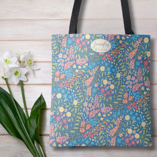 Personalized Floral Tote Bag Gift for Her