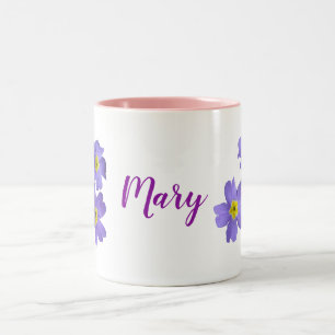 Personalized Floral  Two-Tone Mug