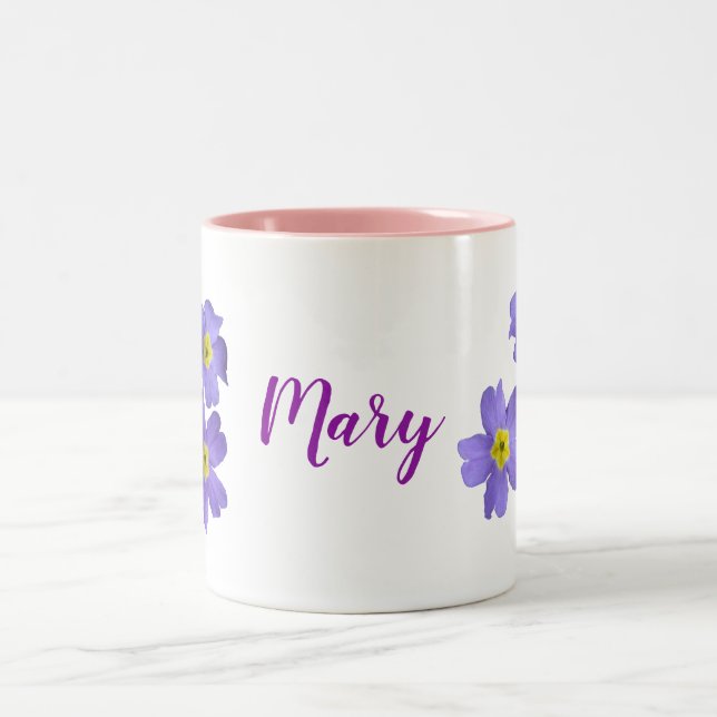 Personalized Floral  Two-Tone Mug (Center)