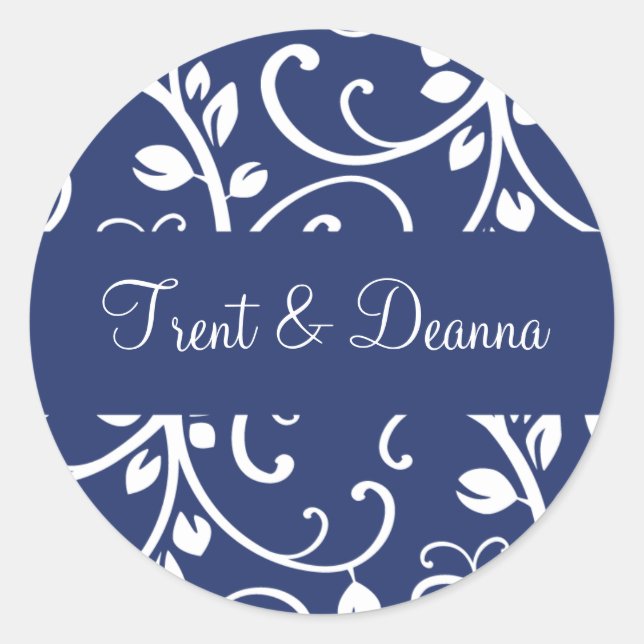 Personalized Floral Vine Envelope Sticker Seal (Front)