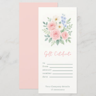 Personalized Floral Watercolor Gift Certificate