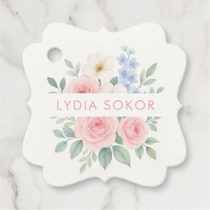 Personalized Floral Watercolor Gift Tag