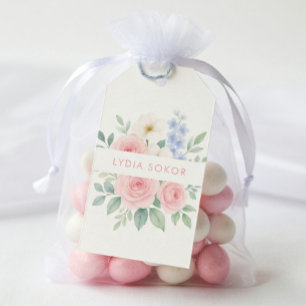 Personalized Floral Watercolor Gift Tag