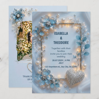 Personalized Floral Wedding Invitation Custom 