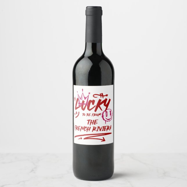 Personalized Floral Wedding Invitation Suite Wine Label (Front)