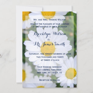 Personalized Floral Wedding Invitations Daisy