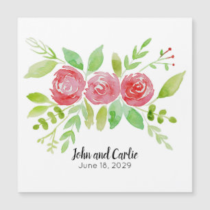 Personalized Floral Wedding Party Favour Magnet