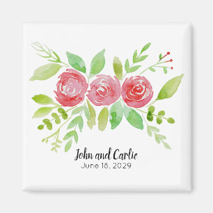Personalized Floral Wedding Party Favour Magnet
