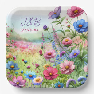 Personalized Floral Wedding Personalized Paper Plate