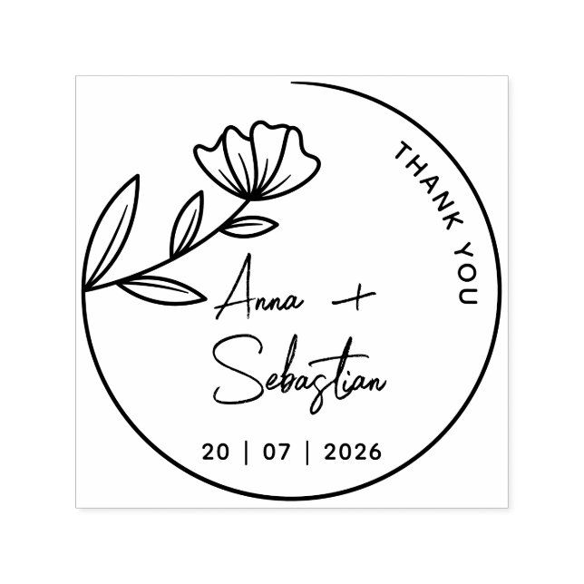 Personalized Floral Wedding Stamp (Design)