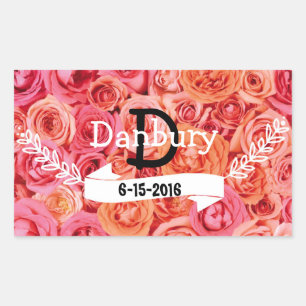 Personalized Floral wedding Sticker